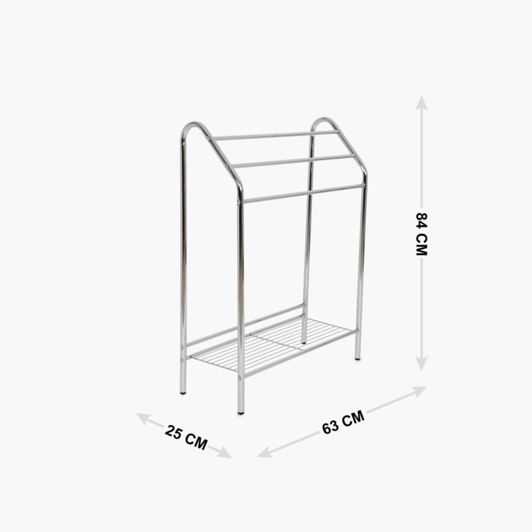 Olega - Silver Solid Steel Towel Stand