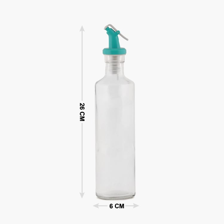 Drizzle Solid Oil Bottle - Glass -350ml -Oil Bottle 6 cm L x 6 cm W x 26 cm H -Blue