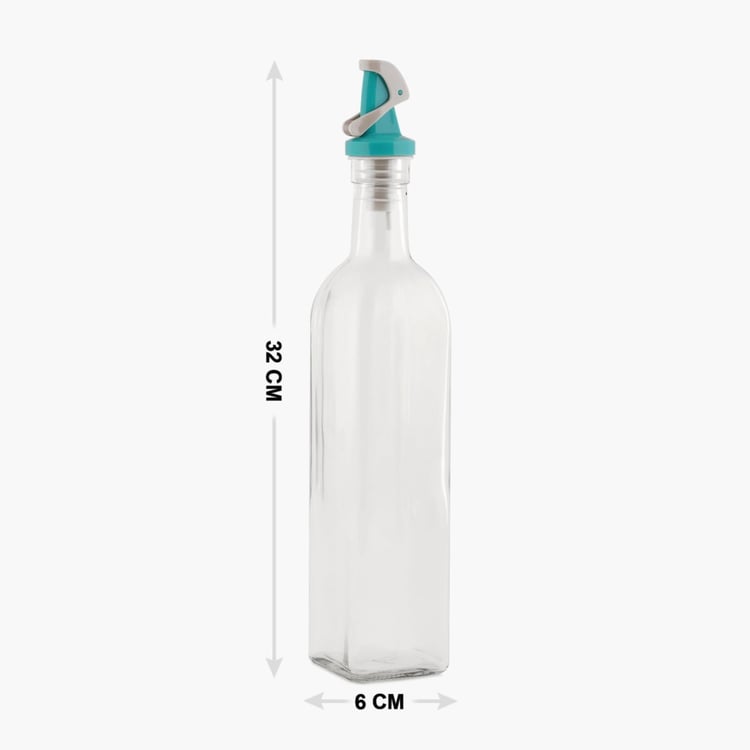 Drizzle Solid  Oil Bottle - Glass -500ml -Oil Bottle 6 cm  L x 32 cm  H -Blue