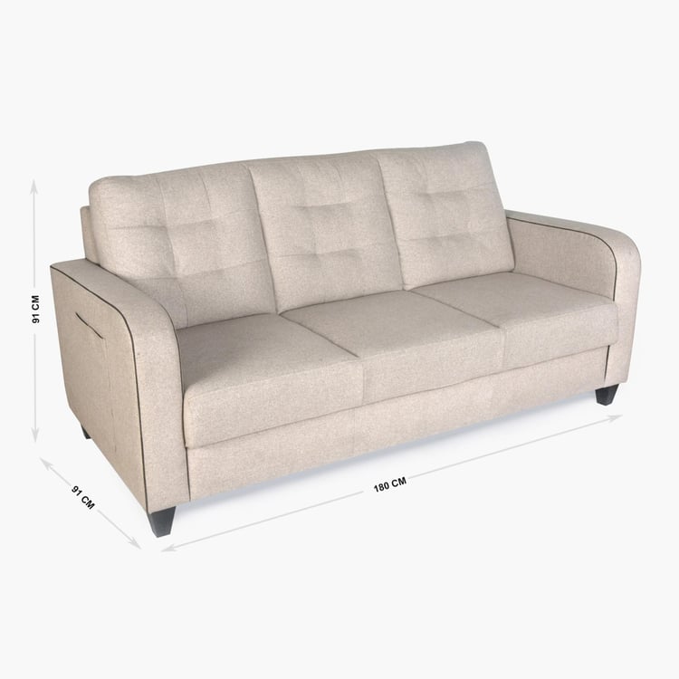 Montoya Serene Fabric 3-Seater Sofa - Beige