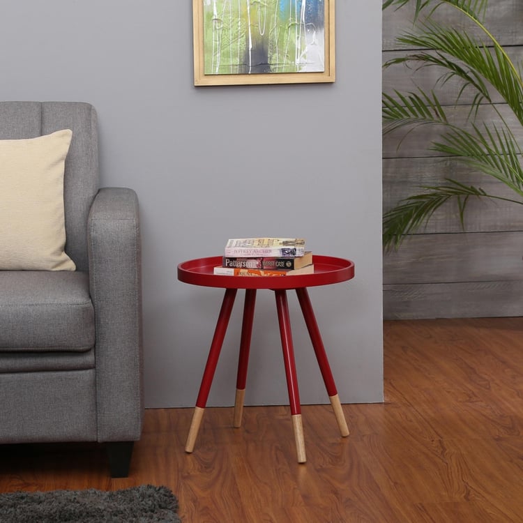 Solo Round Side Table - Red