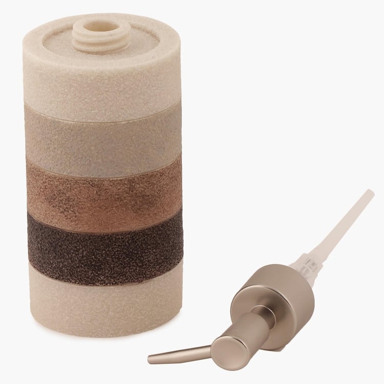 Hudson - Brown Textured Round Polyresin Soap Dispenser - 300ml