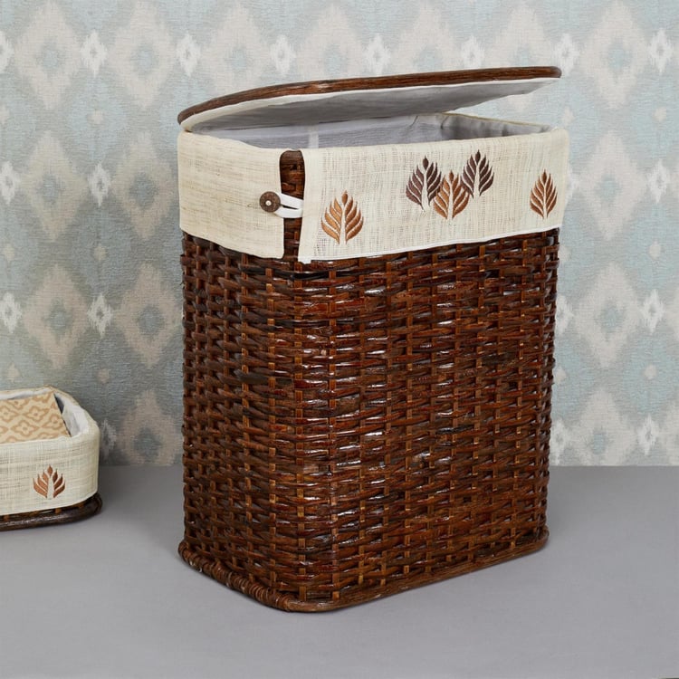 Norma Leaves Rectangular Bamboo Hamper