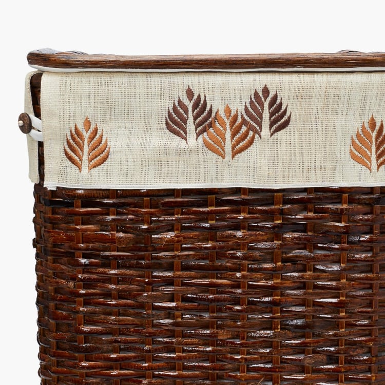 Norma Leaves Rectangular Bamboo Hamper