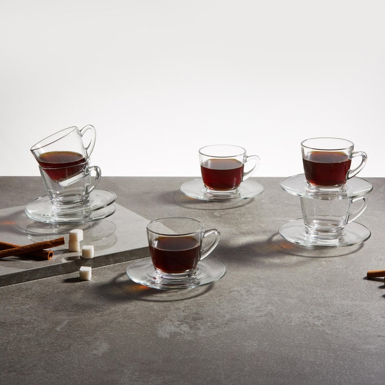 OCEAN 8-Piece Round Glass Tea Set- 245 ml