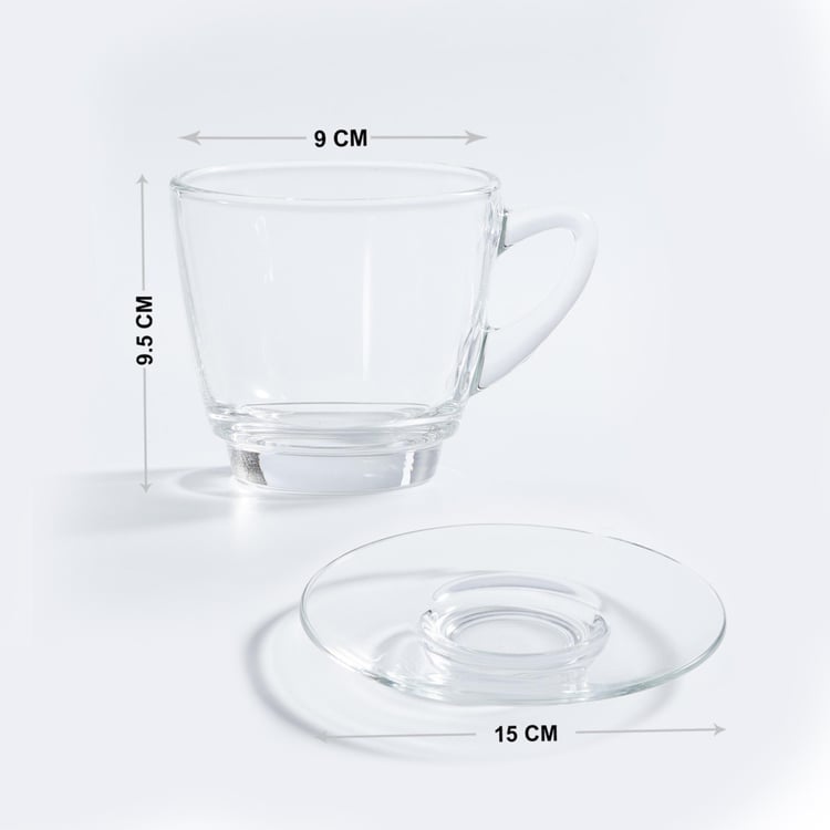 OCEAN 8-Piece Round Glass Tea Set- 245 ml