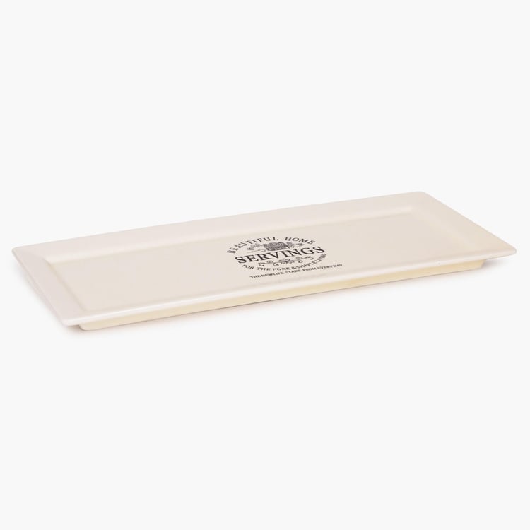 Beautiful Home Ceramic Rectangular Platter - 15 Inch