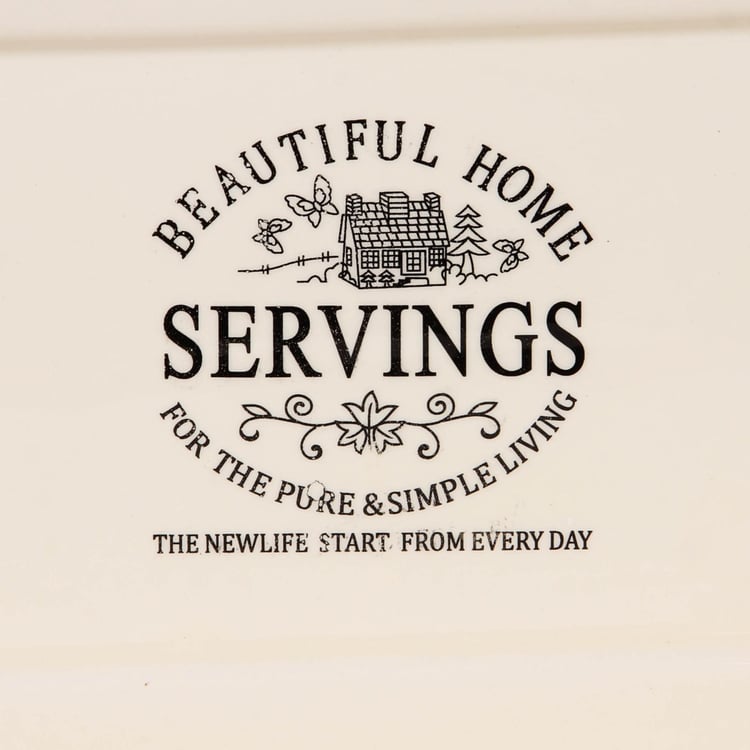 Beautiful Home Ceramic Rectangular Platter - 15 Inch