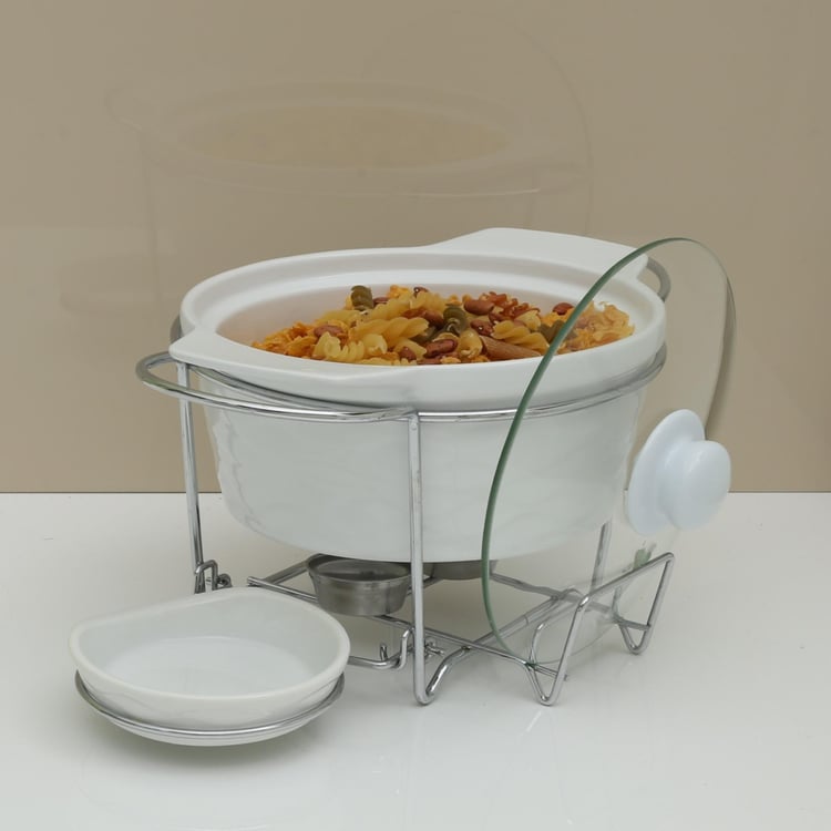 Veton Food Warmer With Lid & Metal Stand