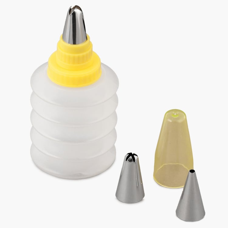 Sweetshop Squeezing Syringe With 3 Decorative Nozzle