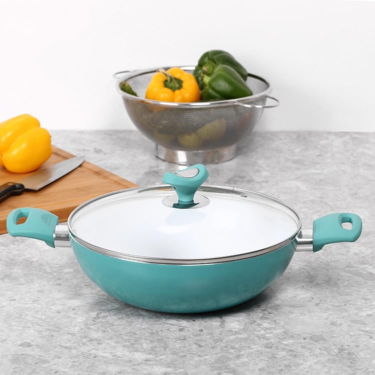 Briston Ceramic Coated Kadhai With Lid - 26 CM