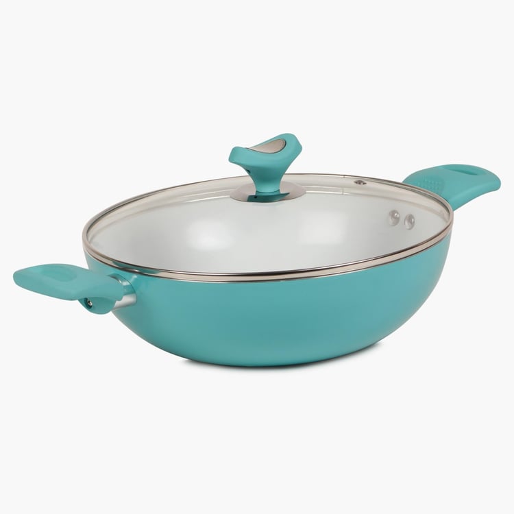 Briston Ceramic Coated Kadhai With Lid - 26 CM