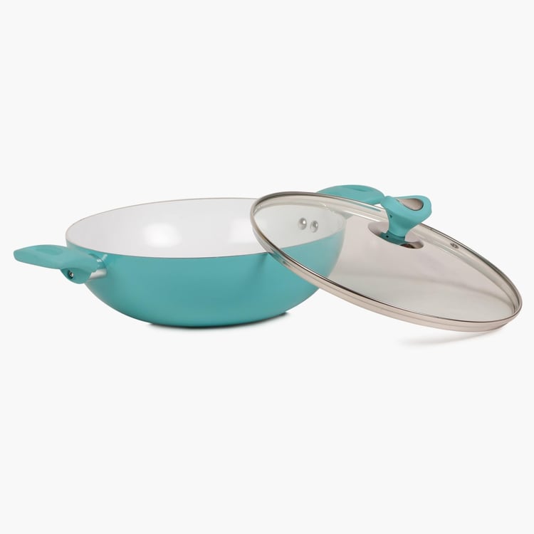 Briston Ceramic Coated Kadhai With Lid - 26 CM