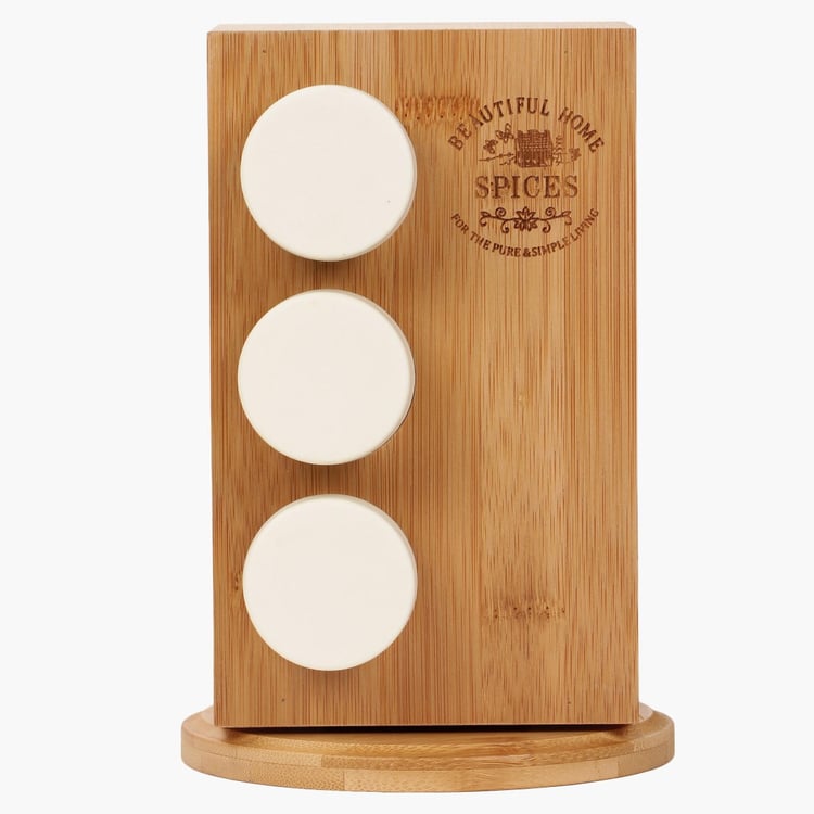 Kimona Spice Cellars Barattolo Per Spezie In Legno Di Acacia Con Coperchio Magnetico Girevole – 8,9x8,9x6,3 Cm
