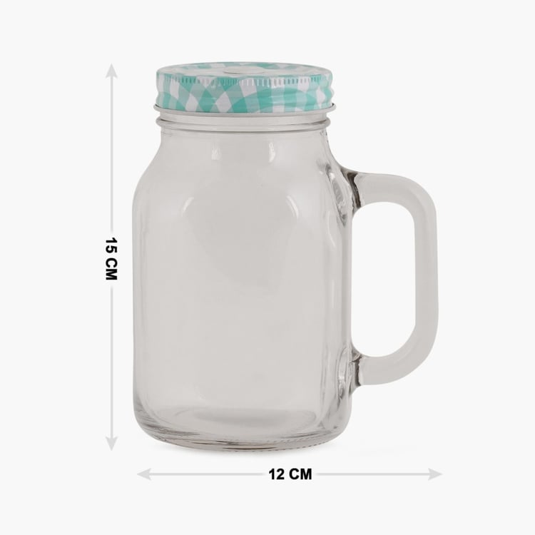 Peroni Mason Jar With Lid And Straw - 550 ml