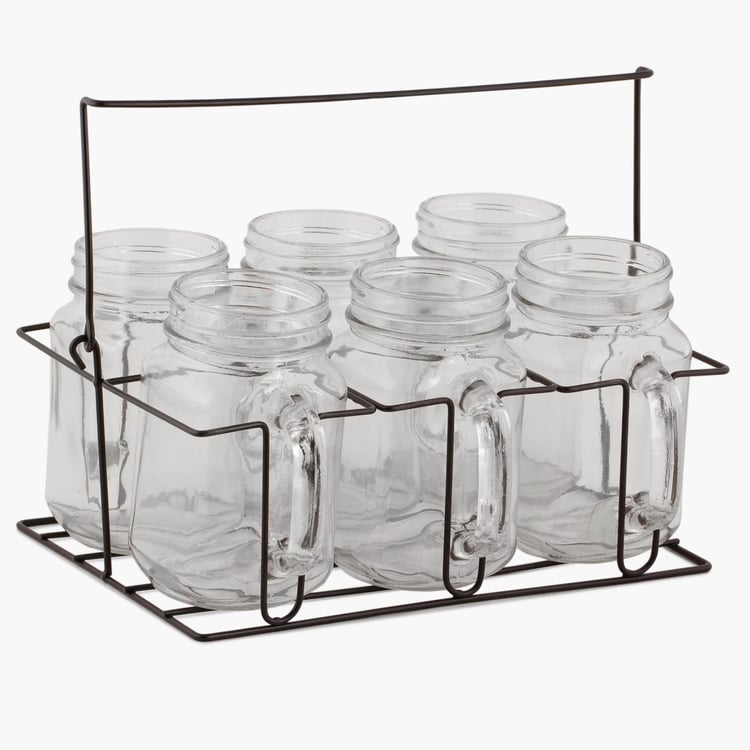 Peroni Mason Mugs With Caddy- Set Of 7 Pcs. - 420 ml