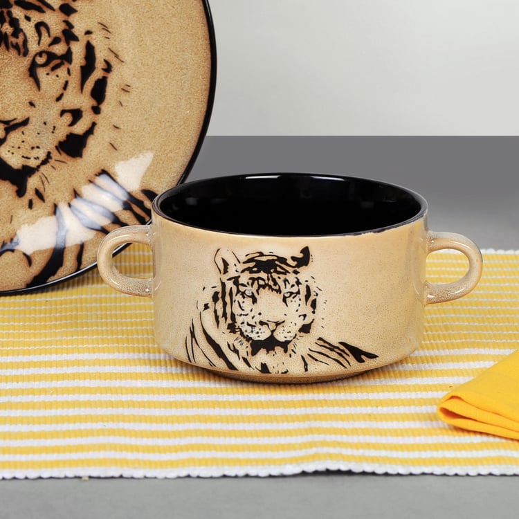 Imperial Tiger Soup Bowl With Handle