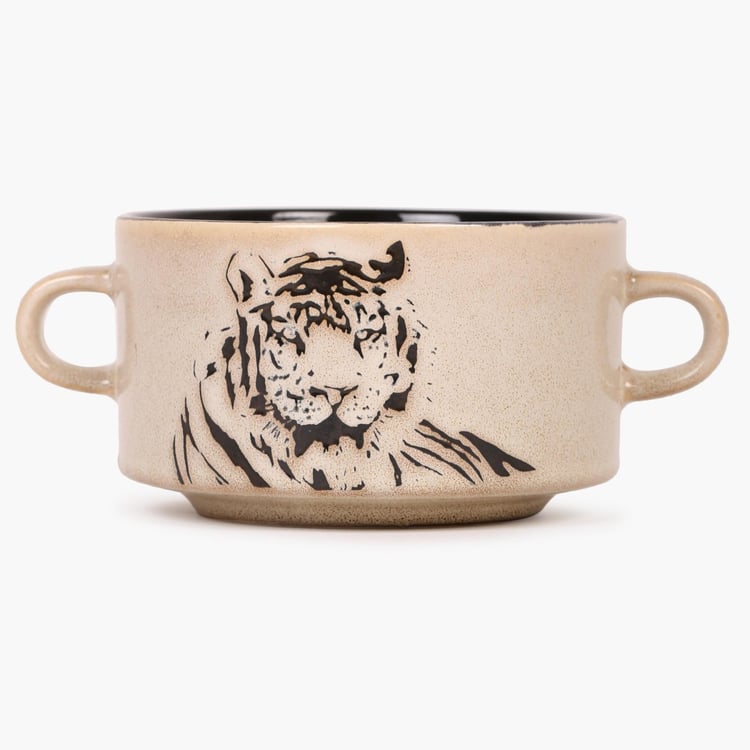 Imperial Tiger Soup Bowl With Handle