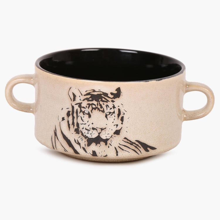 Imperial Tiger Soup Bowl With Handle