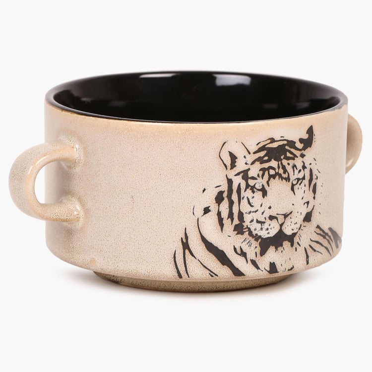 Imperial Tiger Soup Bowl With Handle