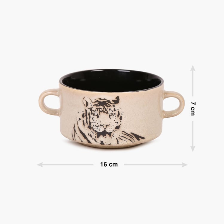 Imperial Tiger Soup Bowl With Handle