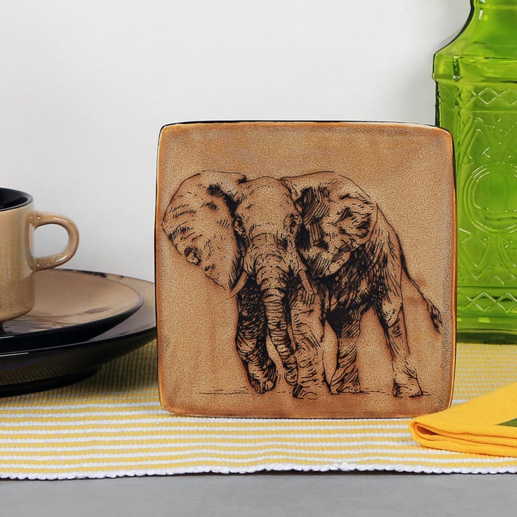 Imperial Elephant Square Plate-6 Inch