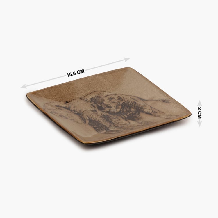 Imperial Elephant Square Plate-6 Inch