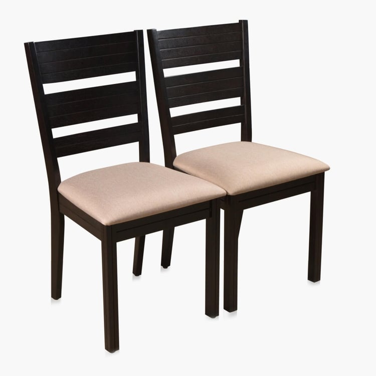 Montoya Set of 2 Rubber Wood Dining Chairs - Brown