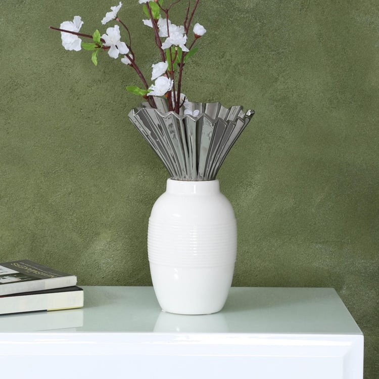 Silver Pleat Vase
