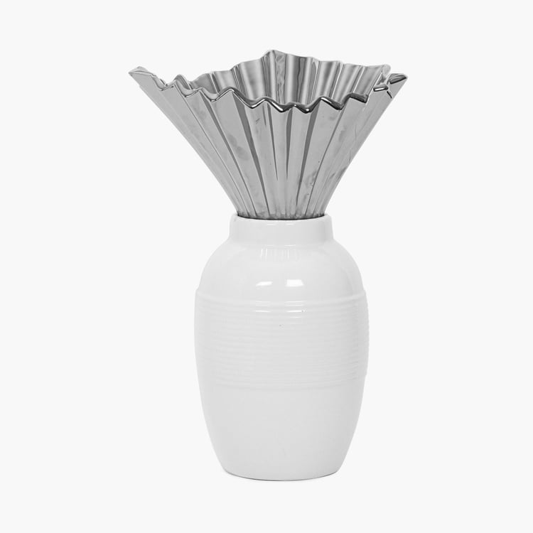 Silver Pleat Vase