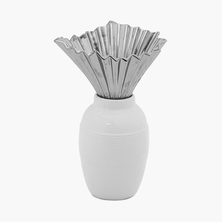 Silver Pleat Vase