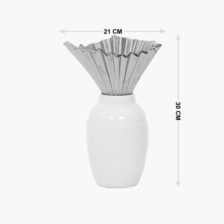 Silver Pleat Vase