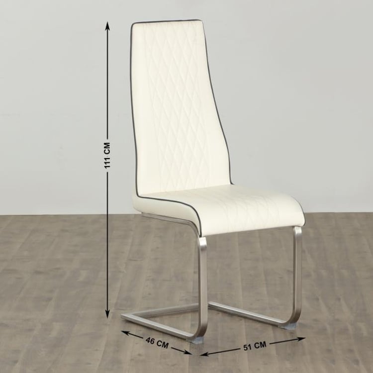 Bentley Set of 2 Faux Leather Dining Chairs - White