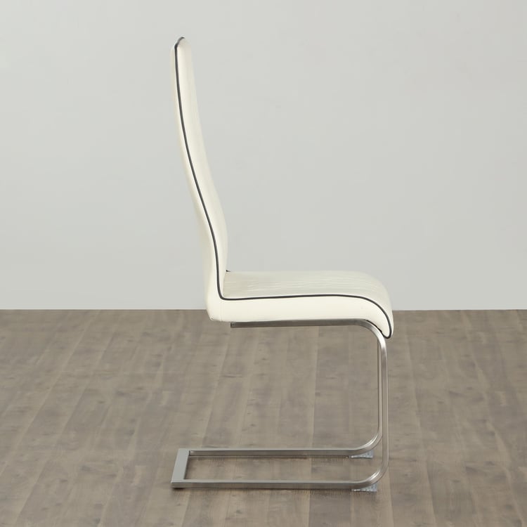 Bentley Set of 2 Faux Leather Dining Chairs - White