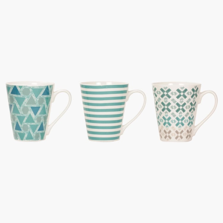 Ceramic Quartz Teal Mug- Set Of 3 Pcs.