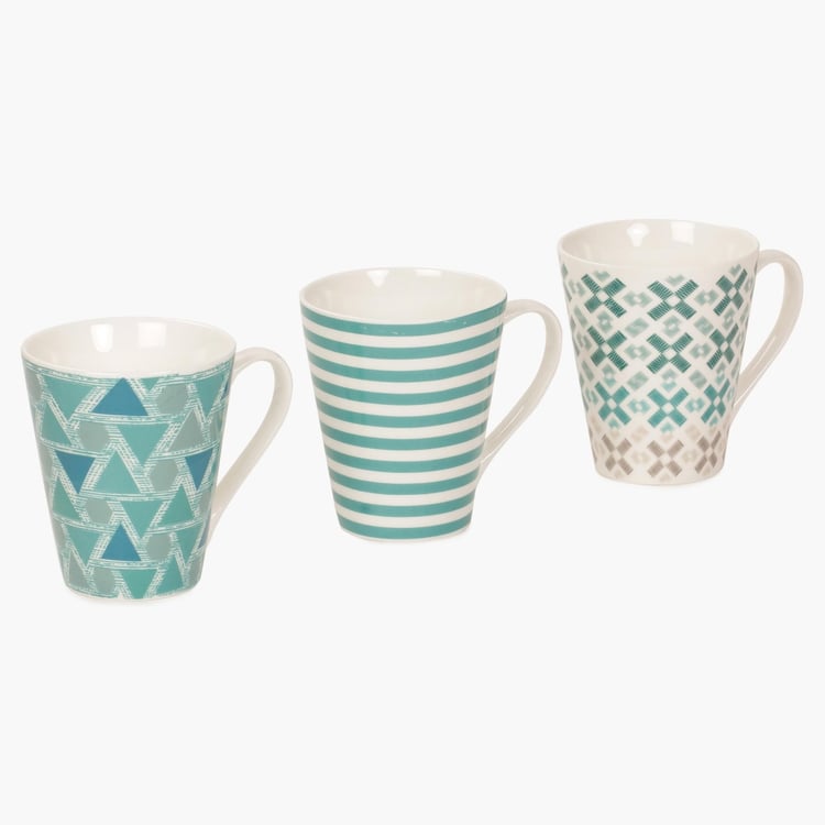 Ceramic Quartz Teal Mug- Set Of 3 Pcs.