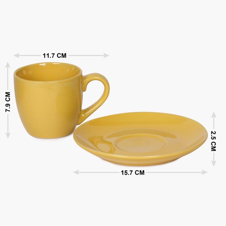 Multi-Colour Cup And Saucer Set- 9 Pcs.