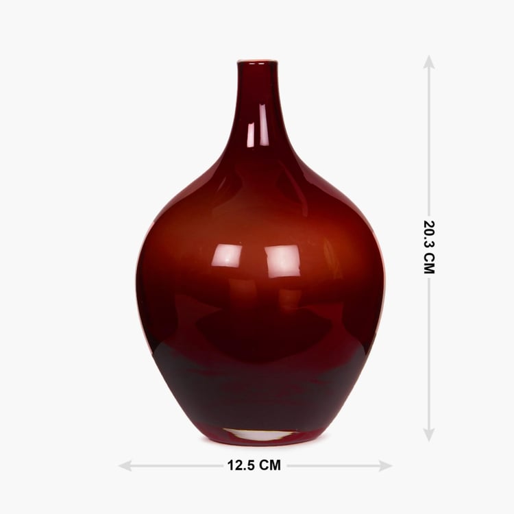 Eadric Oval Single Pc. Round vase - Glass - Red 