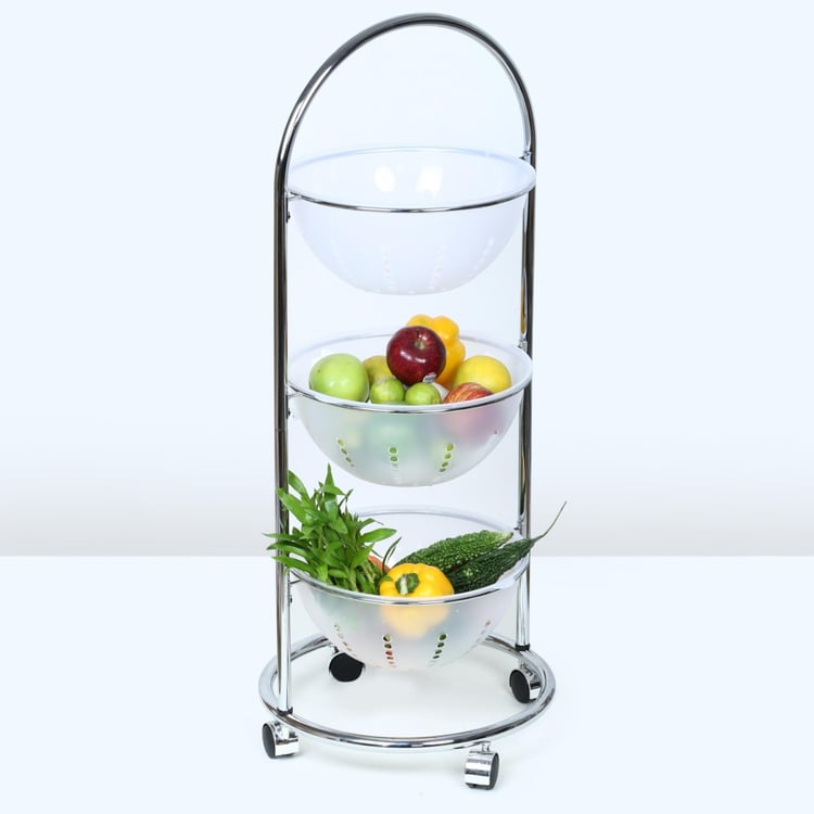 Tranzit Stainless Steel 3-Tier Kitchen Trolley