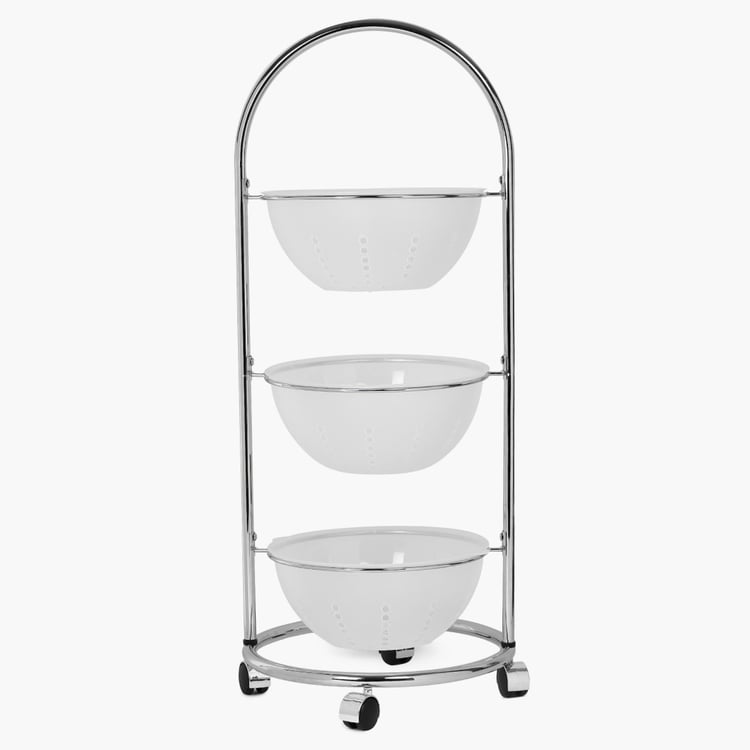 Tranzit Stainless Steel 3-Tier Kitchen Trolley