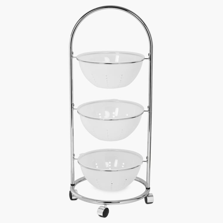 Tranzit Stainless Steel 3-Tier Kitchen Trolley