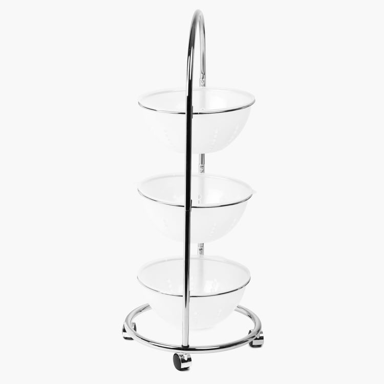Tranzit Stainless Steel 3-Tier Kitchen Trolley