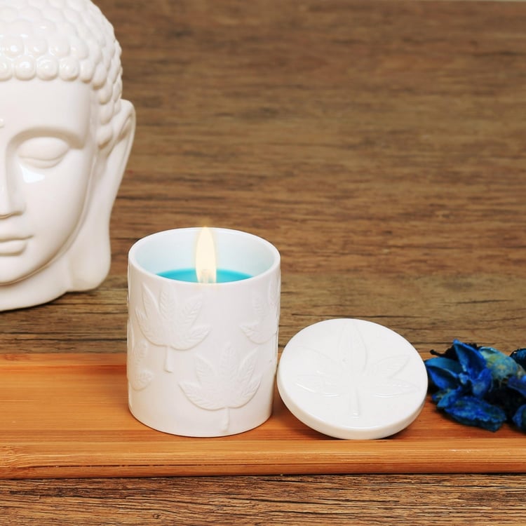 Redolance Embossed Ceramic Jar Candle - 8 CM