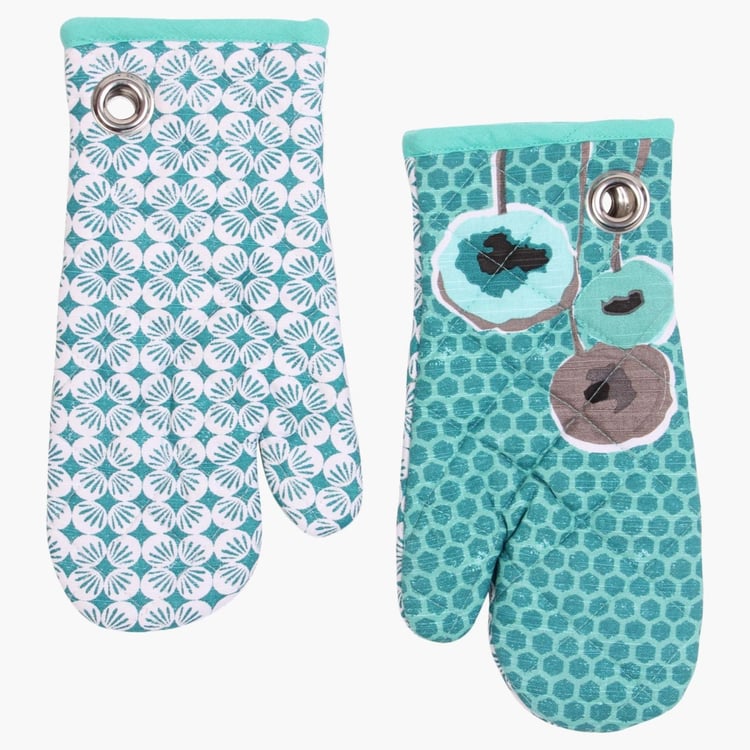 Coastal Living Printed Oven Mitten-Set Of 2