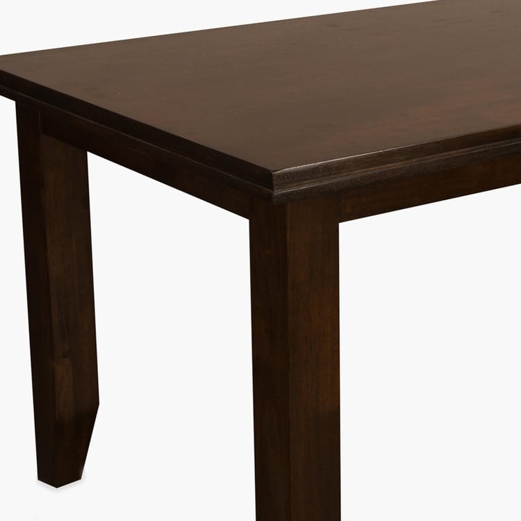 New Chunky Rubber Wood 6-Seater Dining Table - Brown