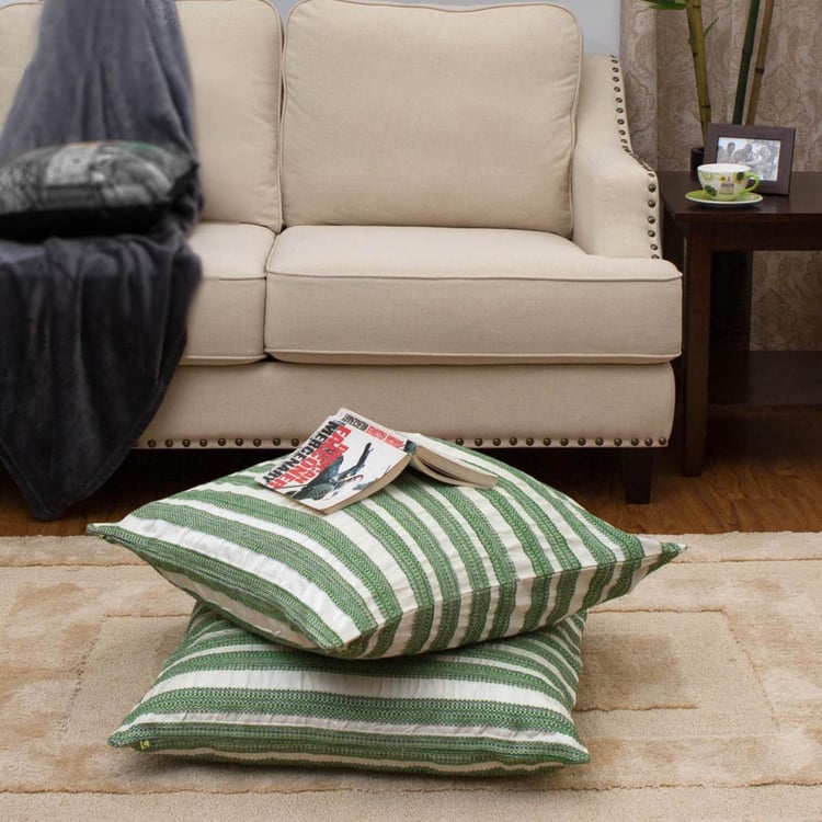 Gala Melange Chenille Cushion Cover- Set of 2 - 65 X 65 cm