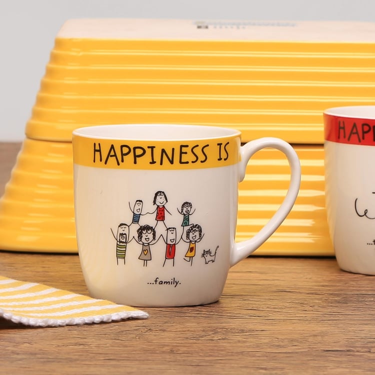 Happiness Doodle Inscribed Mug