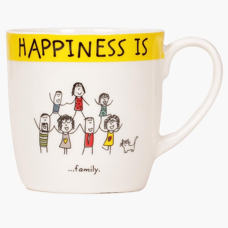 Happiness Doodle Inscribed Mug