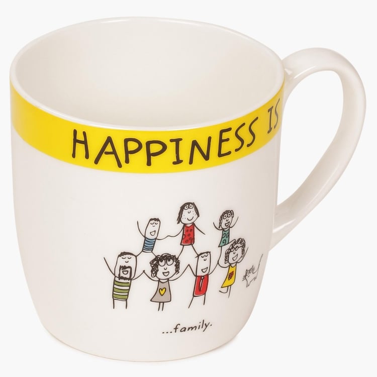 Happiness Doodle Inscribed Mug