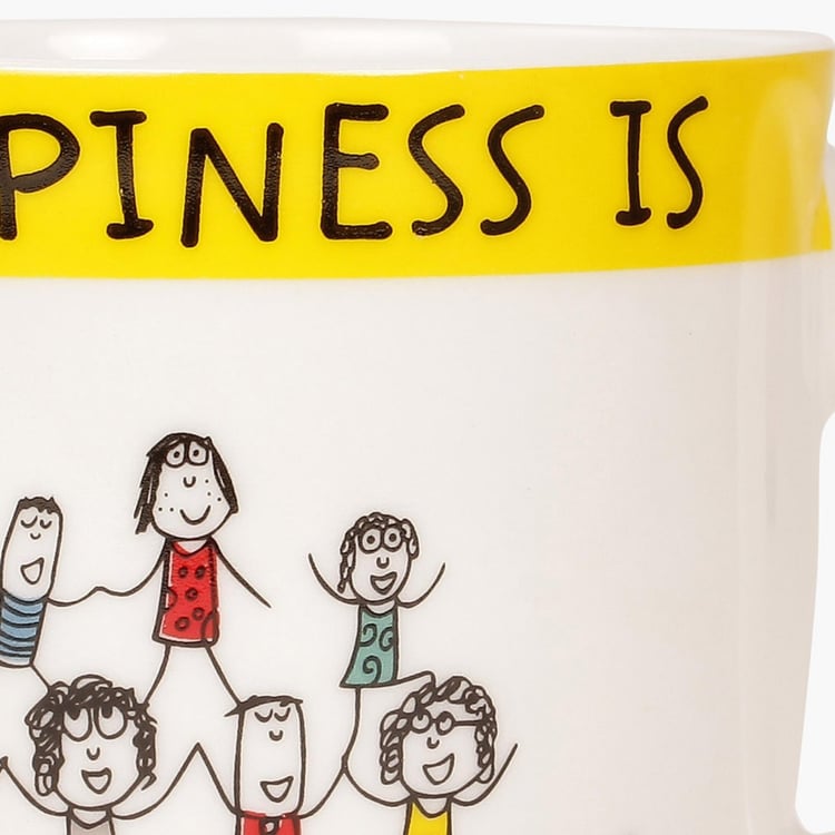 Happiness Doodle Inscribed Mug